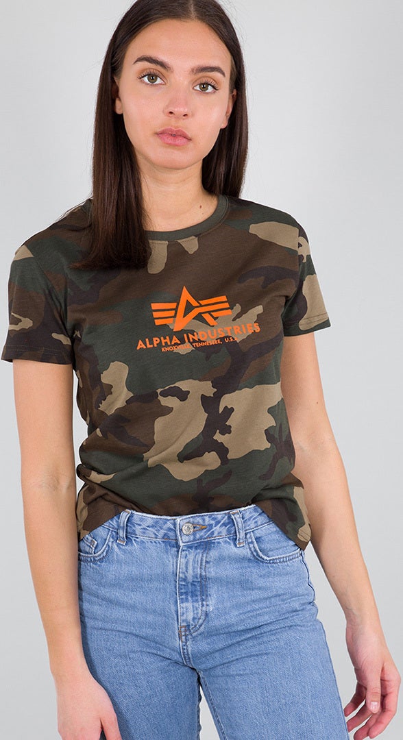 Alpha Industries New Camo Basic Dames T-shirt Camouflage M Figuur 1