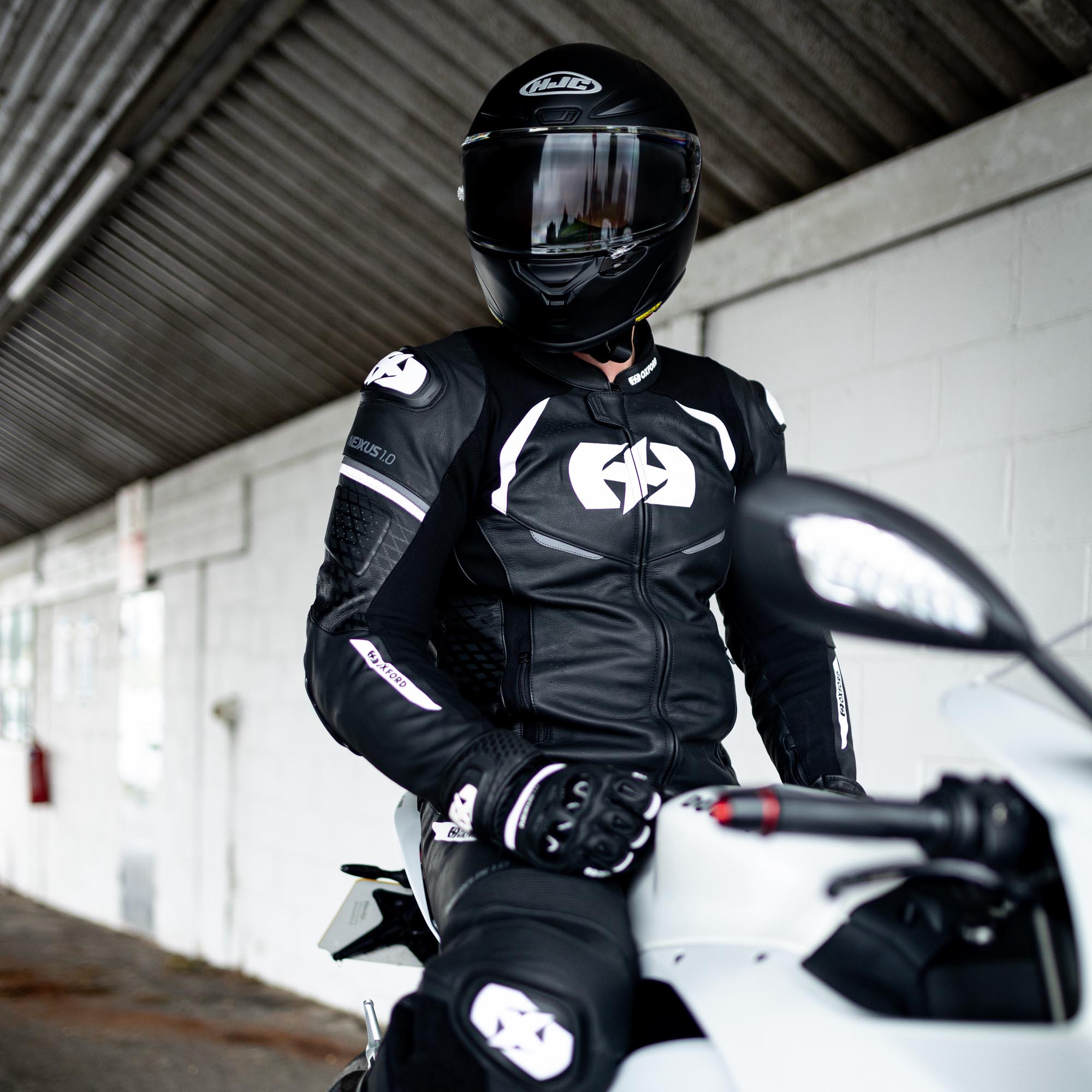 Oxford Nexus 1.0 Jaqueta de couro de motocicleta preto/branco 46 Figura 15
