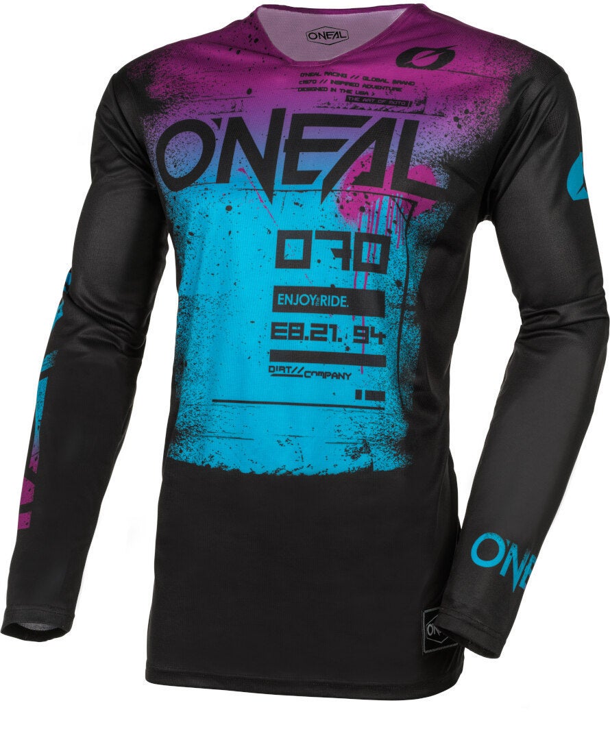 Oneal Mayhem Scarz Motocross trøje sort/blå/lilla L Figur 1