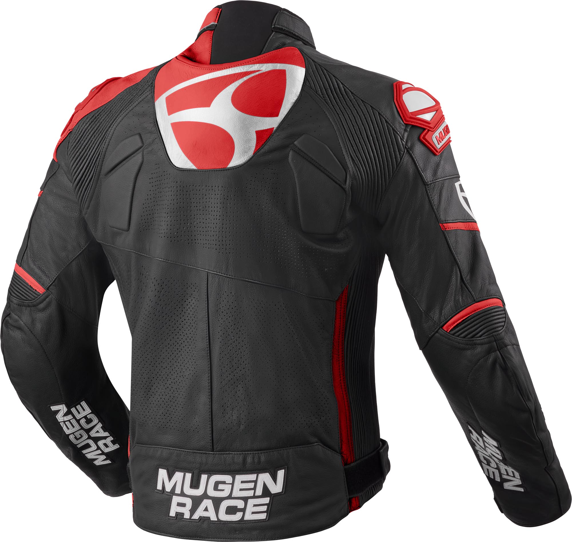 MUGENRACE Aggressore Motorcycle Leather Jacket black/white/red 56 Figure 2