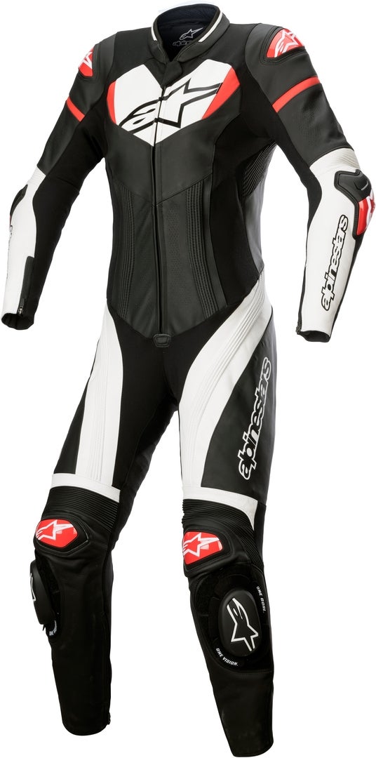 Alpinestars Stella GP Plus Costume de moto 1 pièce pour dames en cuir Noir/Blanc/Rouge 42 Figure 1