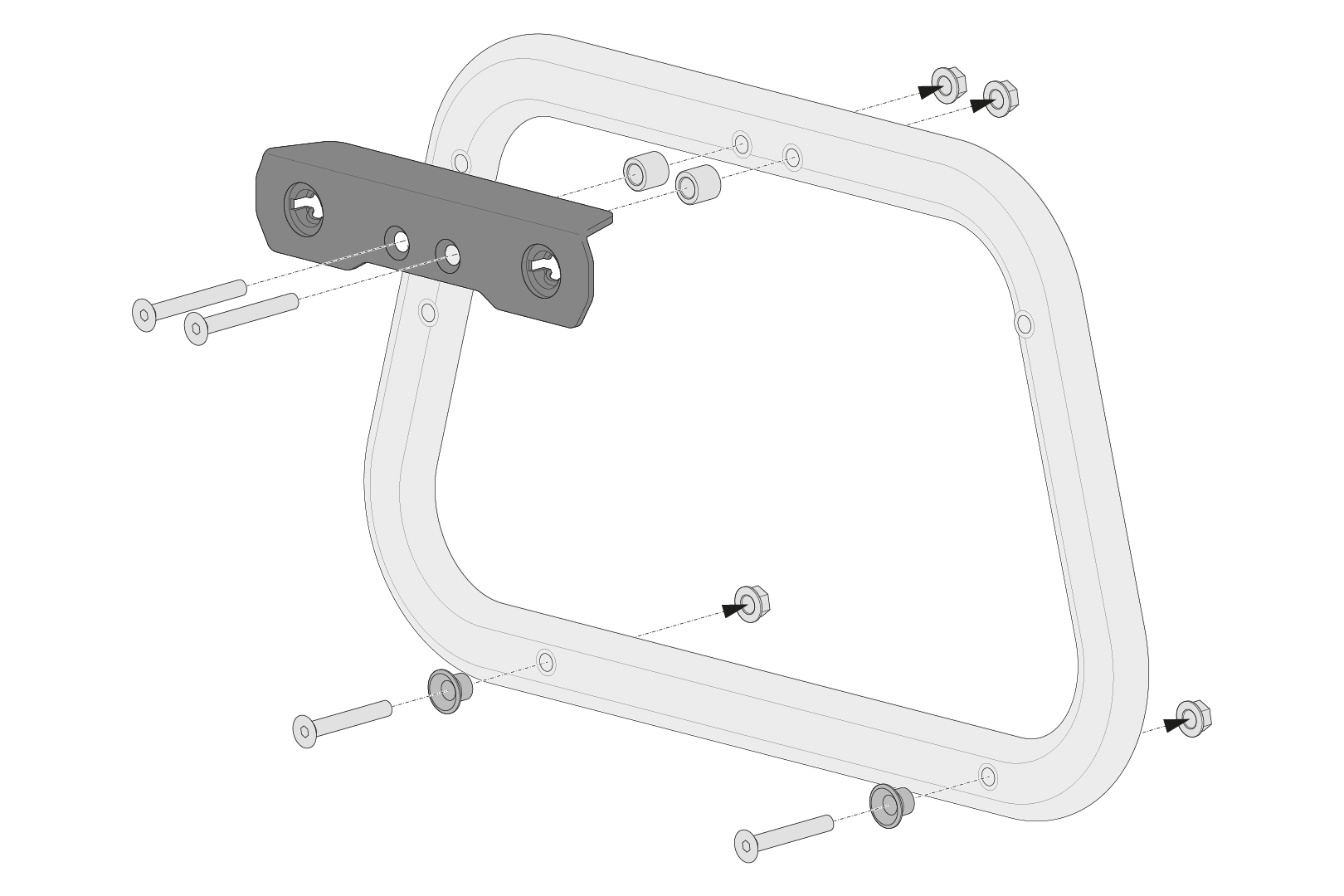 Kit adaptor SW-Motech pentru portavion lateral PRO/EVO - Pentru Givi Trekker Dolomiti. Pentru două cazuri secundare. Figura 2