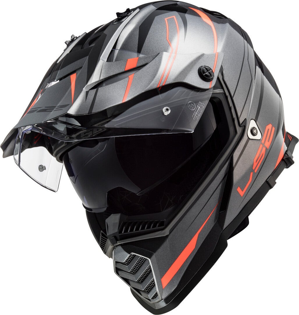 LS2 MX436 Pioneer Evo Knight Casque Motocross Gris/Orange M (57/58) Figure 5