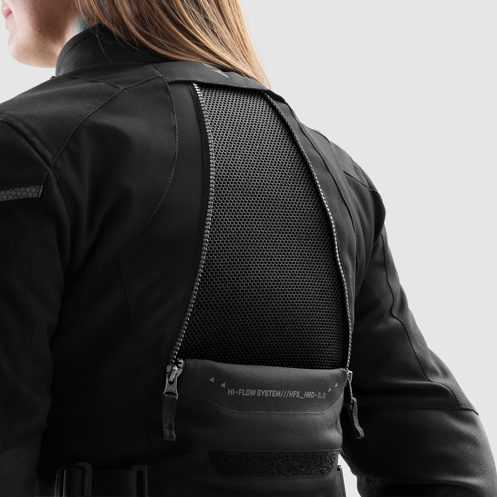 Side view of Rebelhorn Hardy 3.0 waterproof Ladies Motorcycle Textile Jacket