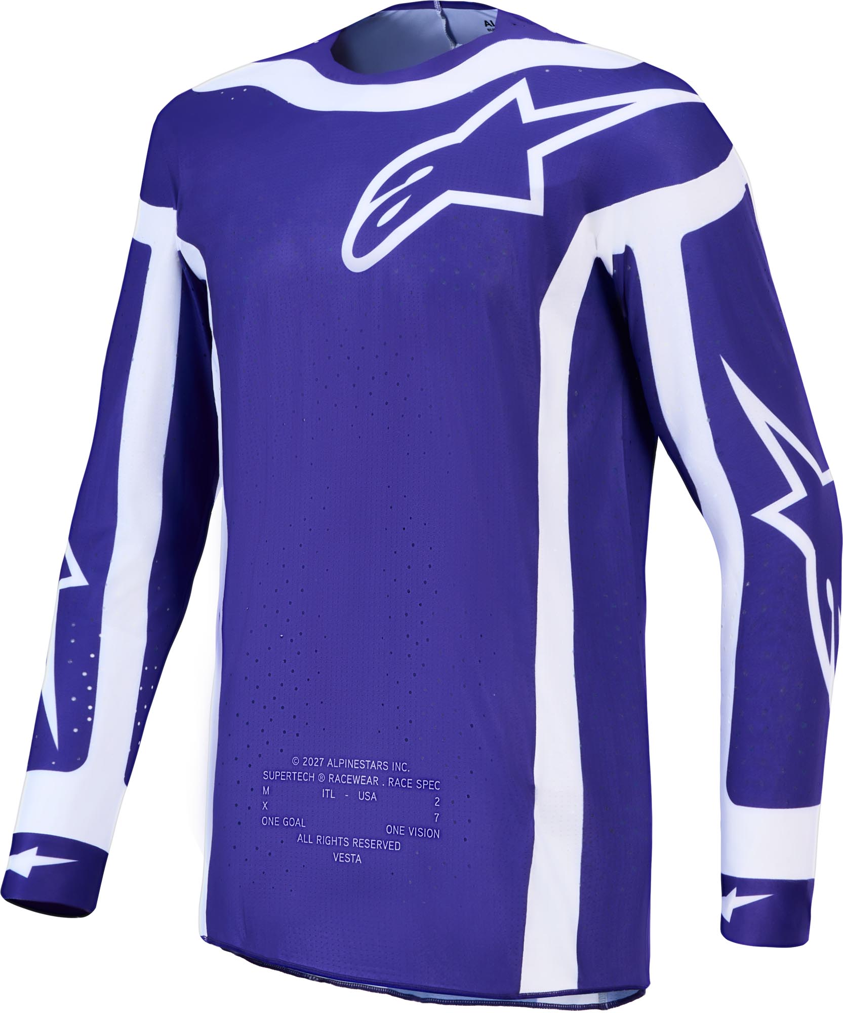 Alpinestars Supertech Vesta Мотокрос фланелка синьо/бяло M Фигура 1