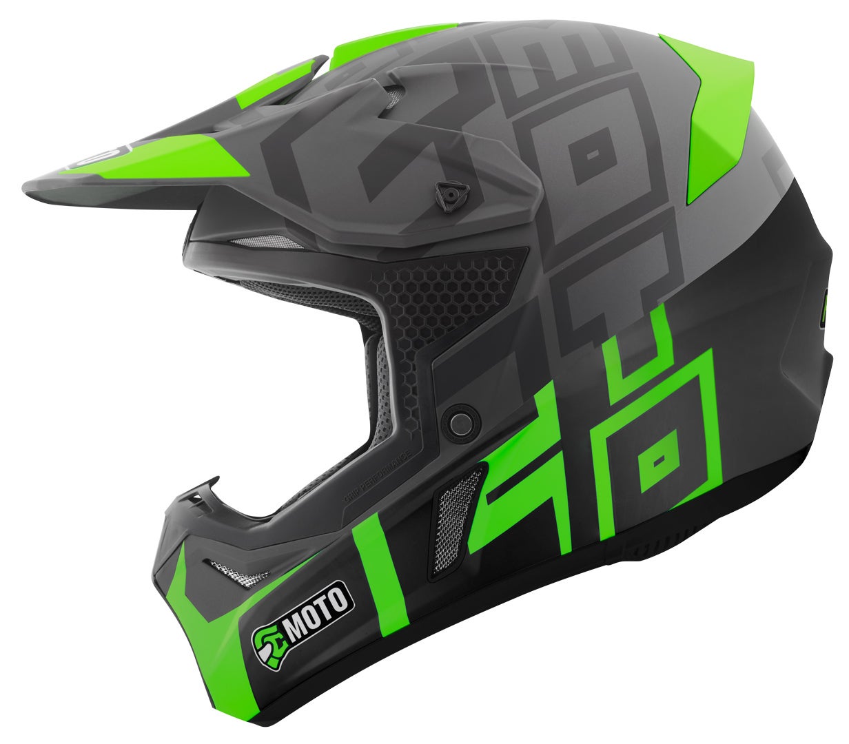 FC-Moto Merkur Flex Motocross hjelm sort/grå/grøn S Figur 3