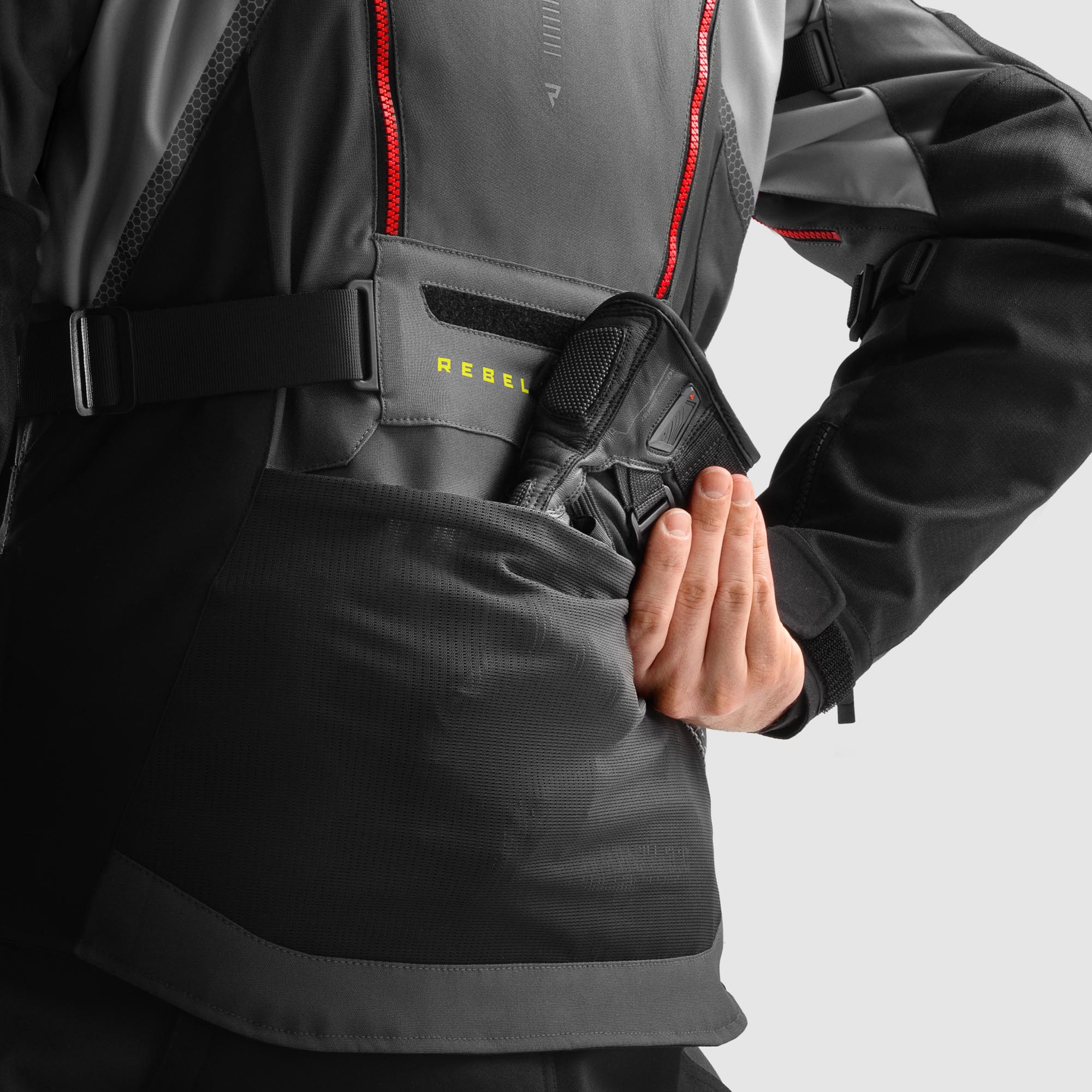 Rebelhorn Hardy 3.0 waterproof Motorcycle Textile Jacket dark grey/black/yellow 3XL Figure 15