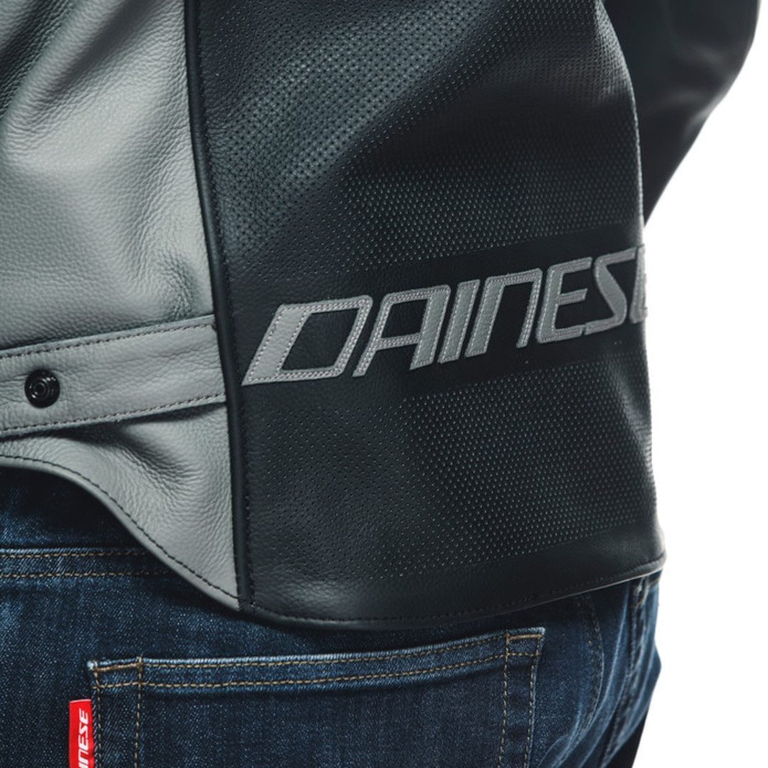 Dainese Racing 4 Perforierte Motorrad Lederjacke schwarz/grau 46 Abbildung 2