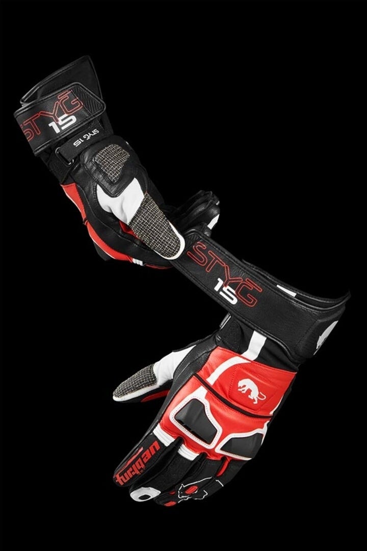 Furygan Styg 15 Motorcycle Gloves black/white/red 2XL Figure 7