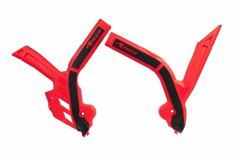 Race Tech RACTECH Zwei-Material-Rahmenschutz rot/schwarz Abbildung 1