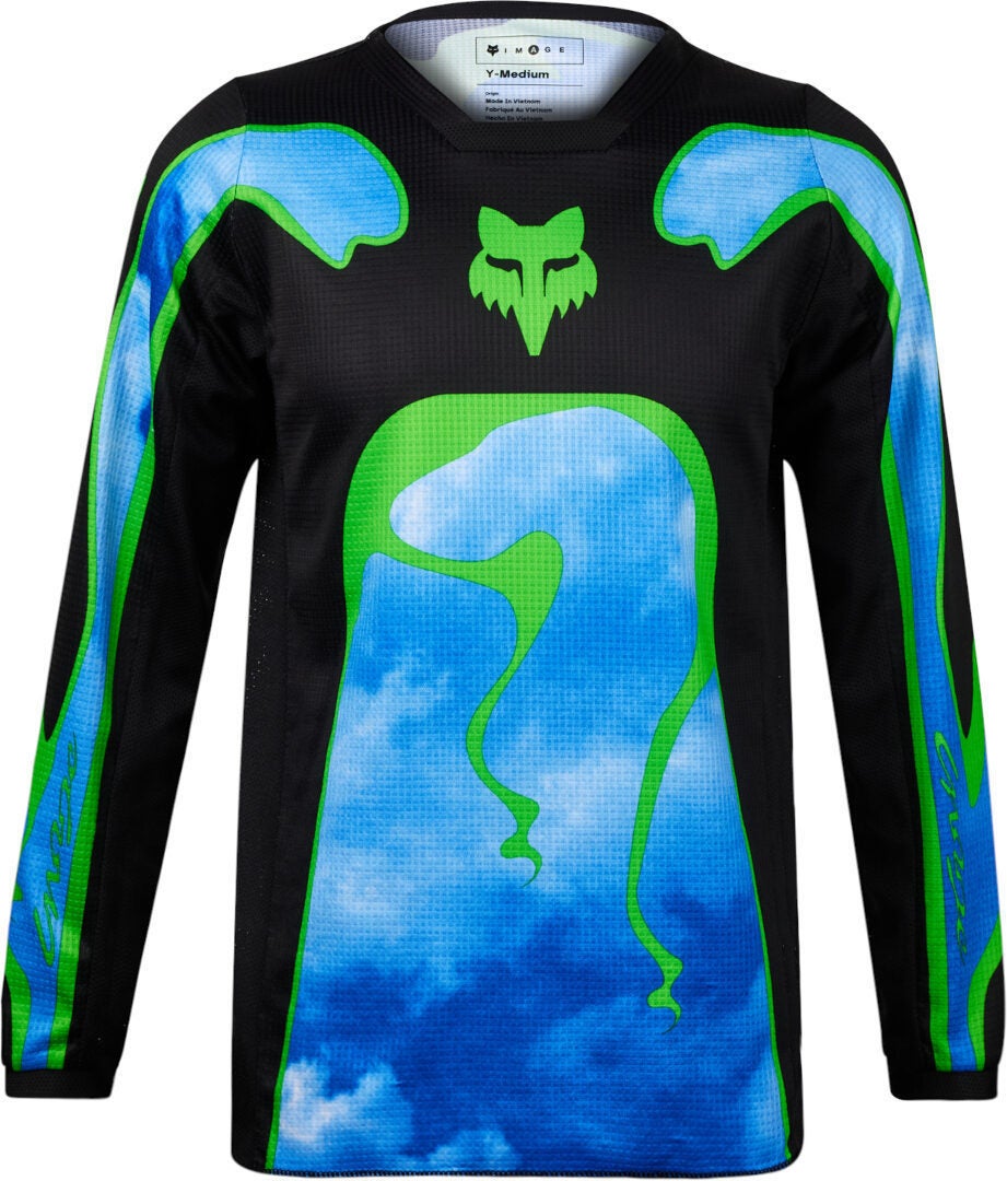 FOX 180 Atlas Ungdom Motocross Jersey sort/blå YL Figur 1