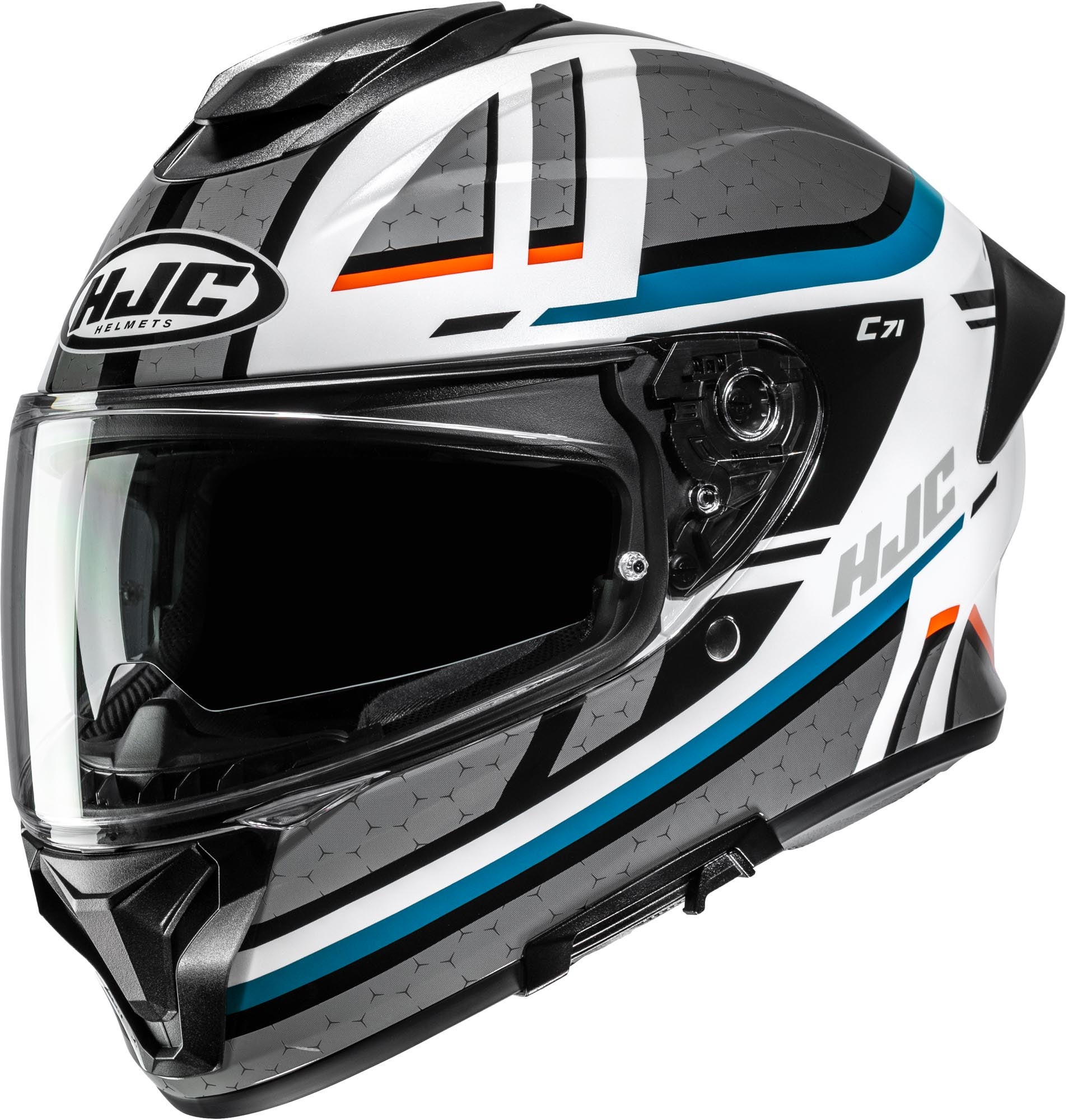 HJC C71 Novah Capacete Cinza/Branco/Azul M (57/58) Figura 1
