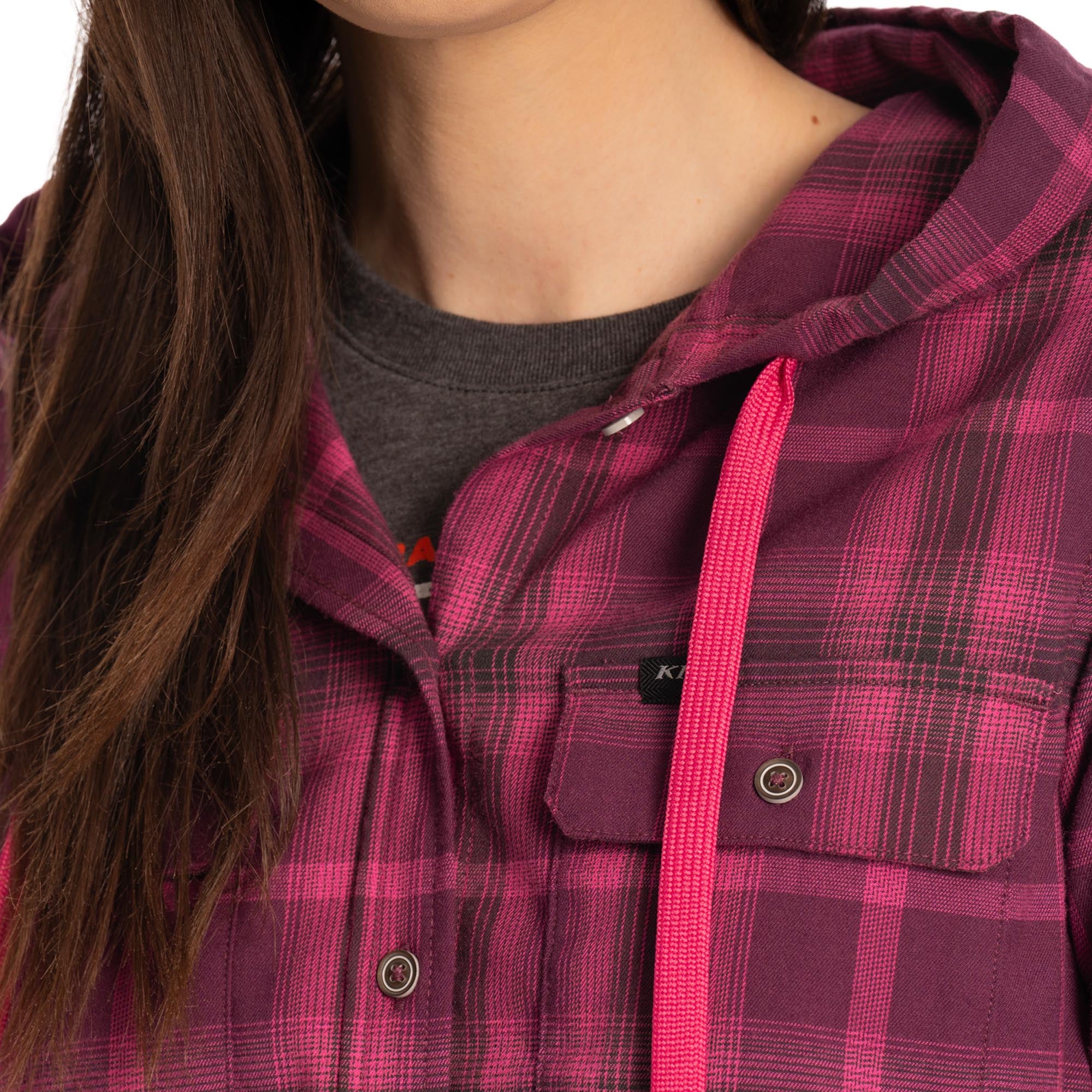 Klim Ginny Mountain Stretch Damen Flannel Hoodie lila XL Abbildung 4