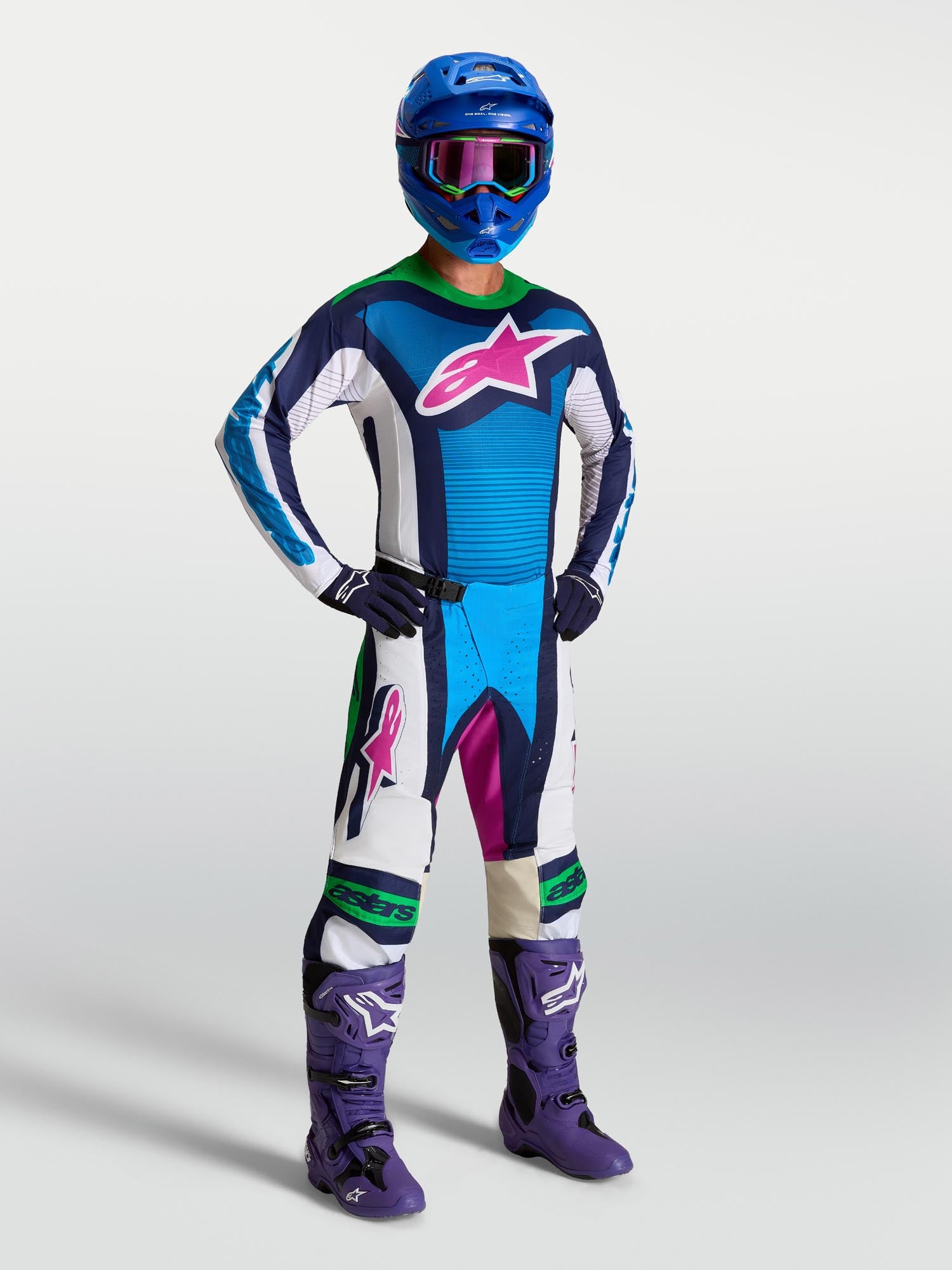 Alpinestars Techstar Maven Motokrosový dres biela/modrá/zelená XL Obrázok 3