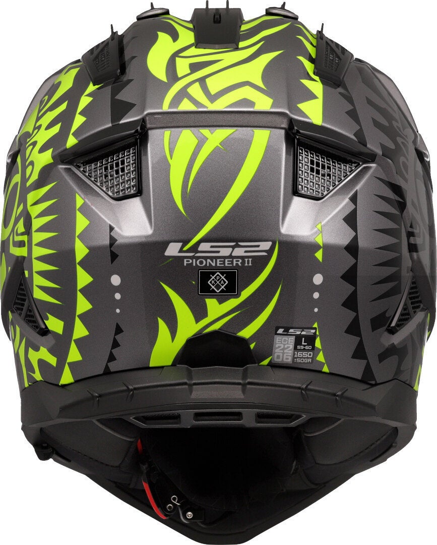 LS2 MX702 Pioneer II Rangi Motocross Helm grau/neon-gelb S (55/56) Abbildung 4