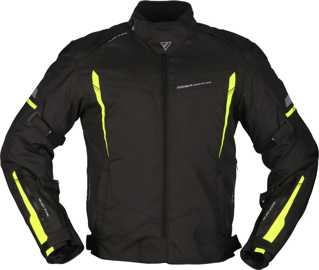 Modeka Aenergy Motorcykel tekstil jakke sort/neon M Figur 1