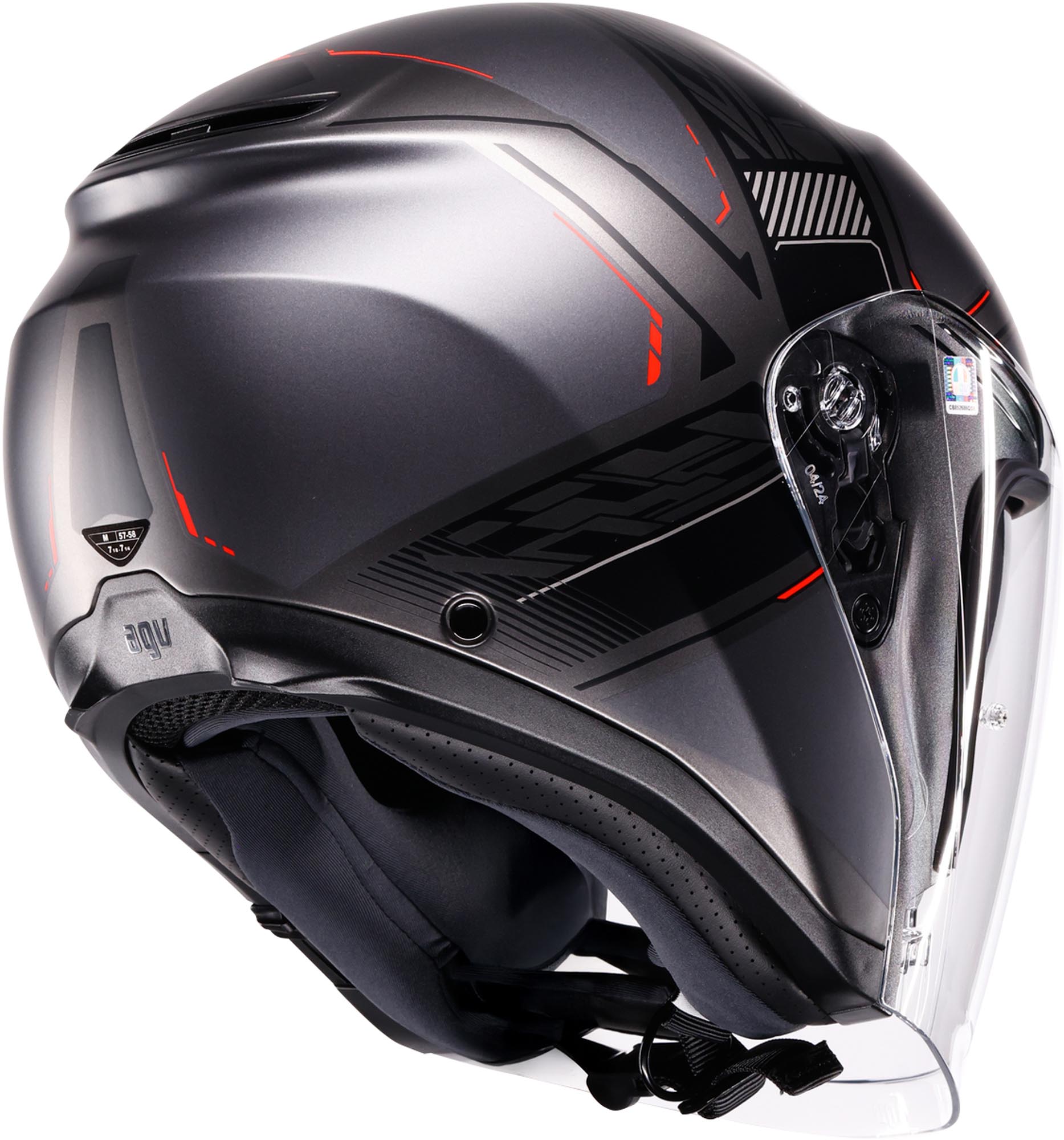 AGV Irides Zagabria Casco jet Gris mate/rojo M (57/58) Figura 6
