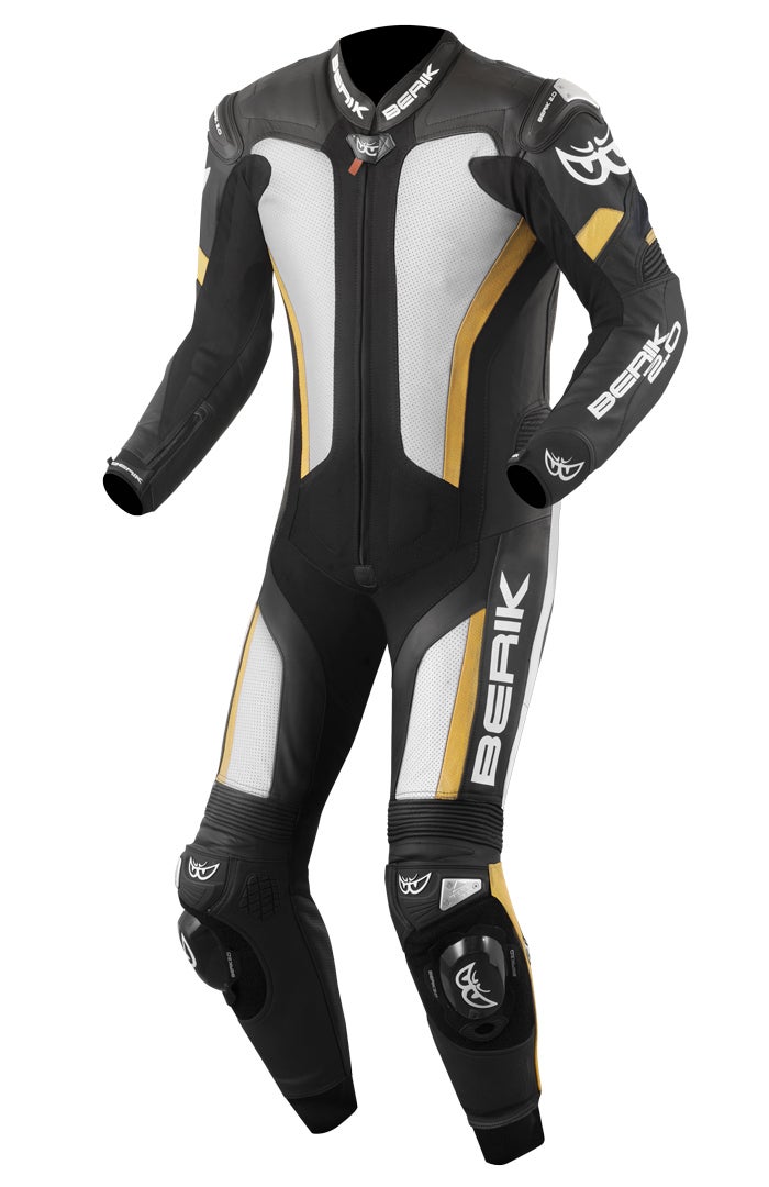 Berik Losail One Piece Motorcycle Leather Suit black/white/bronze 60 Figure 1