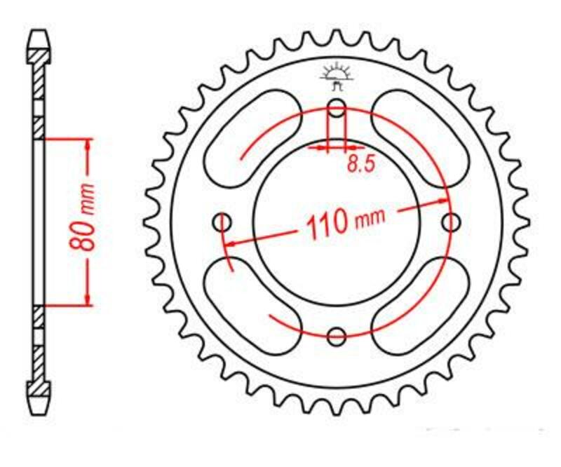 PIGNONS JT Couronne Acier Standard - 428 Figure 1