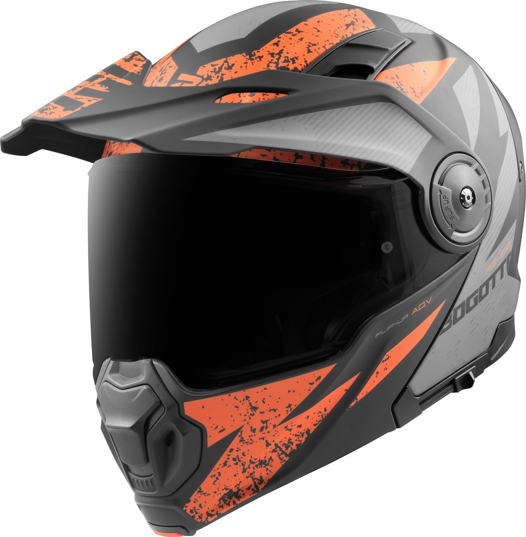 Bogotto FG-102 Safari Casque rabattable en fibre de verre Enduro noir mat/gris/orange XL Figure 3