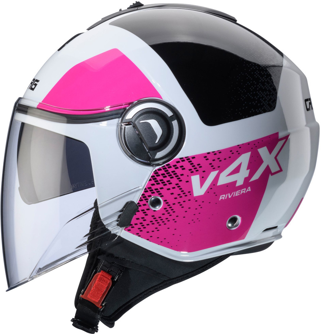 Caberg Riviera V4 X Alpha Cască cu reacție Negru/Alb/Roz S (55/56) Figura 3