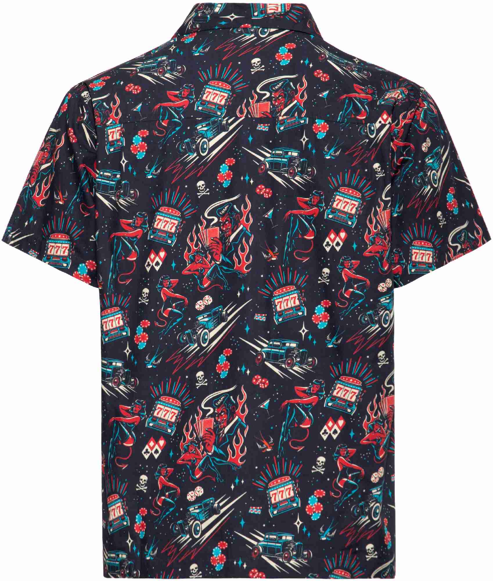 King Kerosin Rockabilly Devil Camicia a maniche corte nero/multicolore L Figura 2