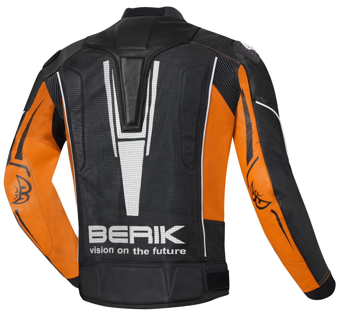 Berik Street Motorcycle Leather Jacket black/orange 56 Figure 2