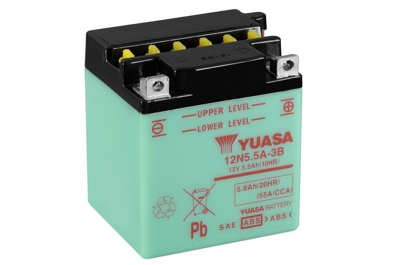 YUASA YUASA konventionellt YUASA-batteri utan syrapaket - 12N5.5A-3B Batteri utan syrapaket Figur 2