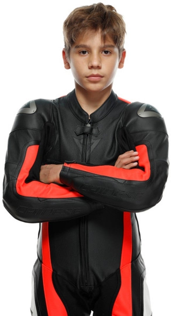 Dainese Gen-Z Abito in pelle perforata monopezza per bambini nero/rosso 152 Figura 15