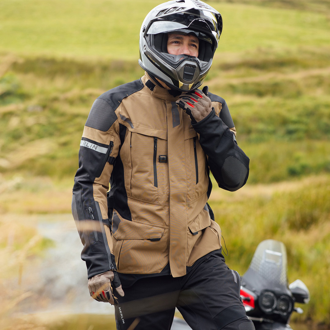 Merlin Akashi Pro D30 Laminated waterproof Motorcycle Textile Jacket light brown M Figure 5