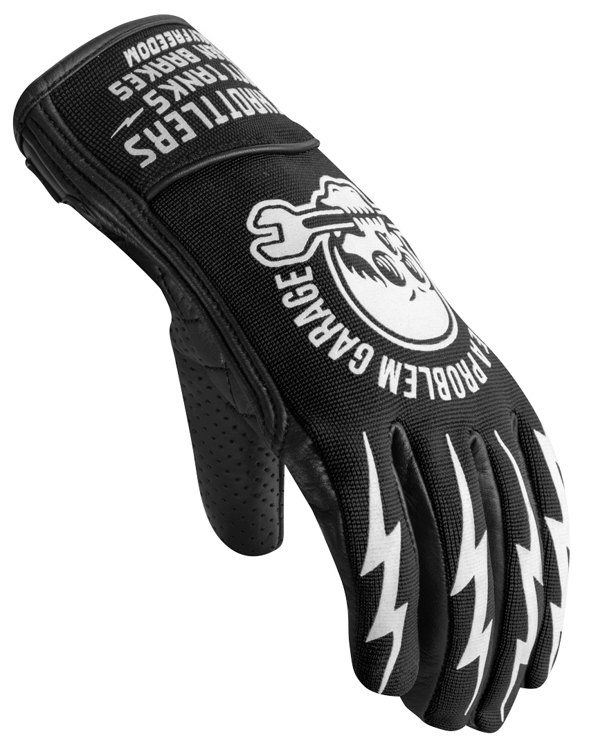 HolyFreedom Tools perforierte Motorradhandschuhe schwarz/weiß M Abbildung 3
