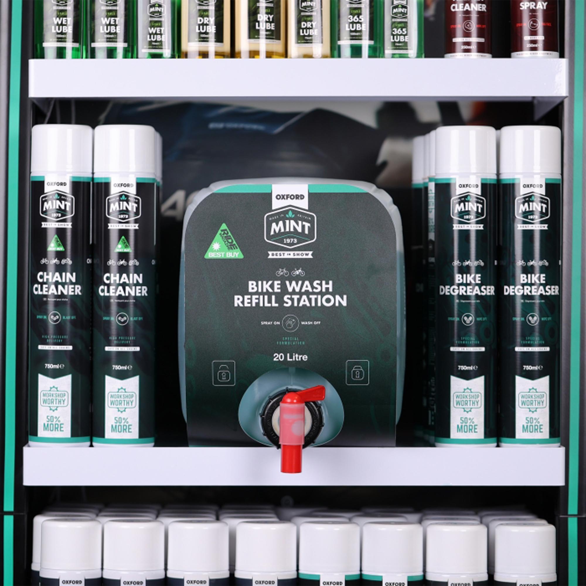 Side view of Oxford Mint Bike Wash Refill Station 20L