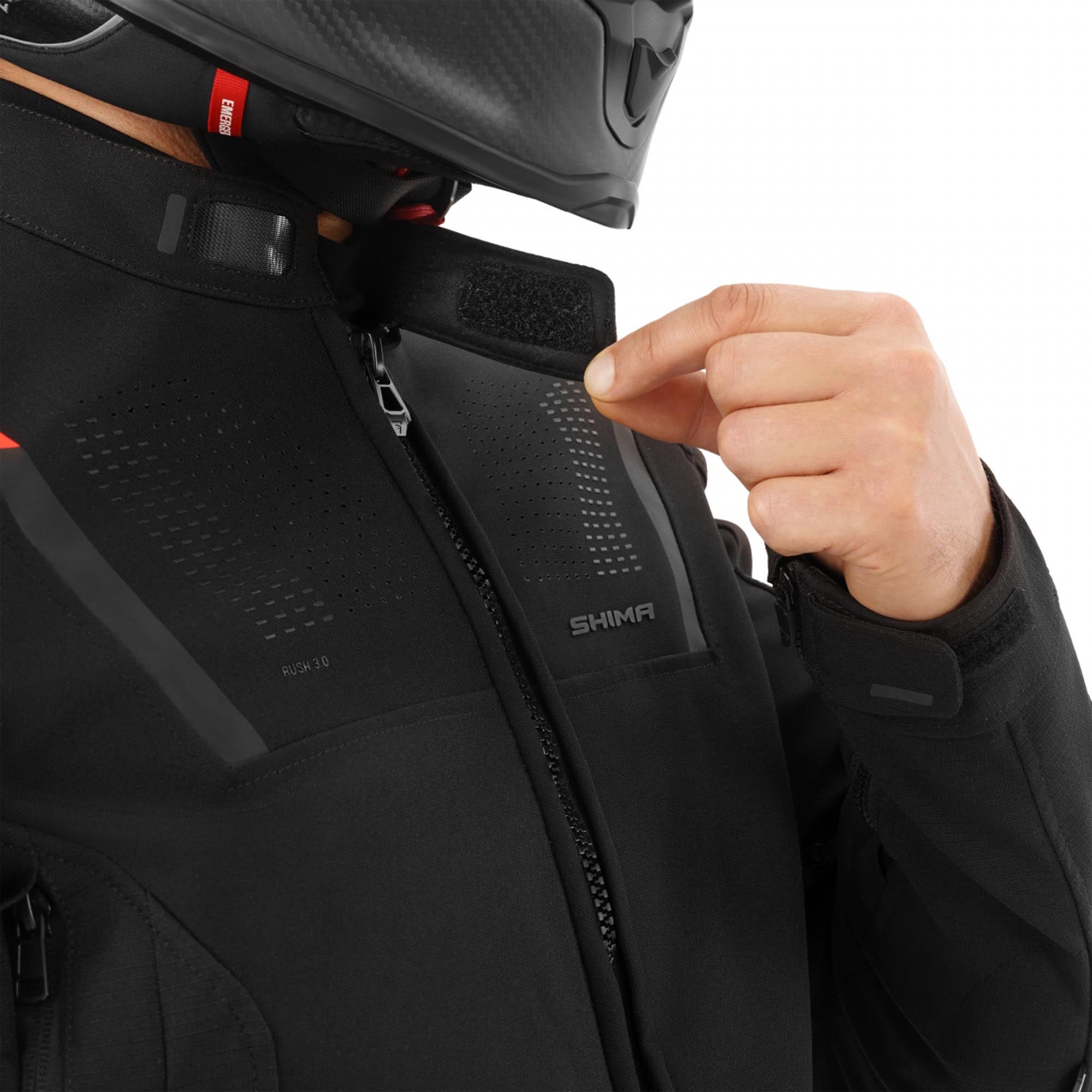 SHIMA Rush 3.0 Motorcykeltextiljacka svart/röd M Figur 20
