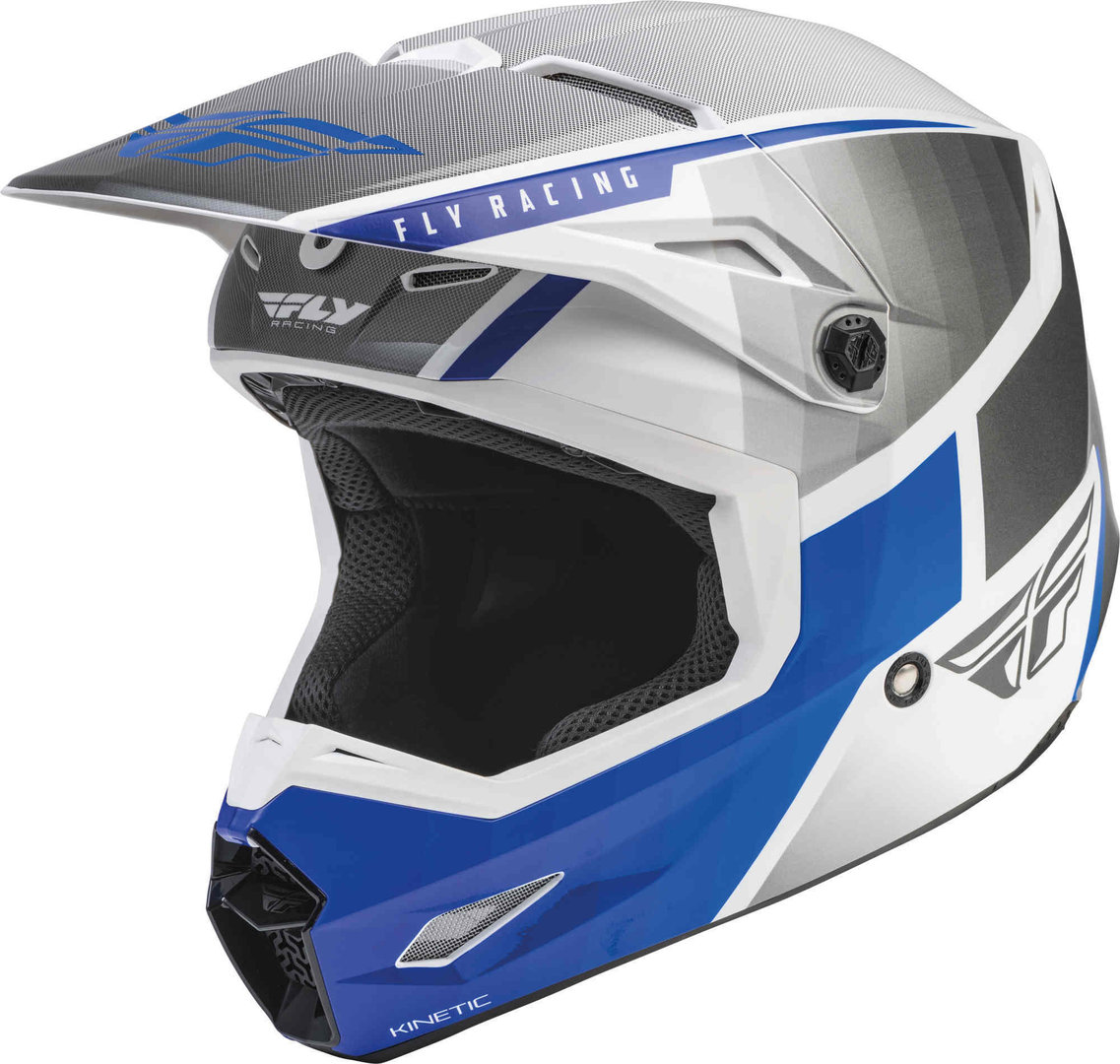 Fly Racing Kinetic Drift Youth Cască de motocross Albastru/Alb Y/M (49/50) Figura 4