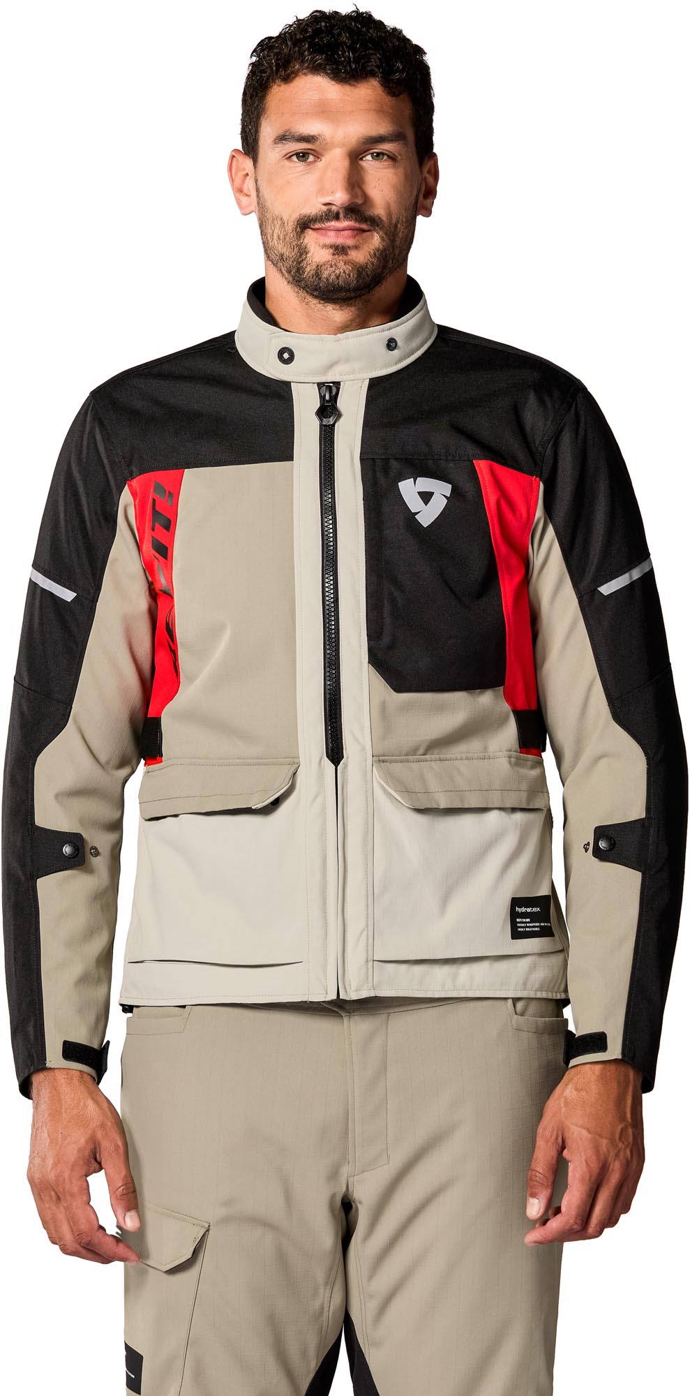 Revit Convergent H2O wasserdichte Motorrad Textiljacke sand/rot M Abbildung 3