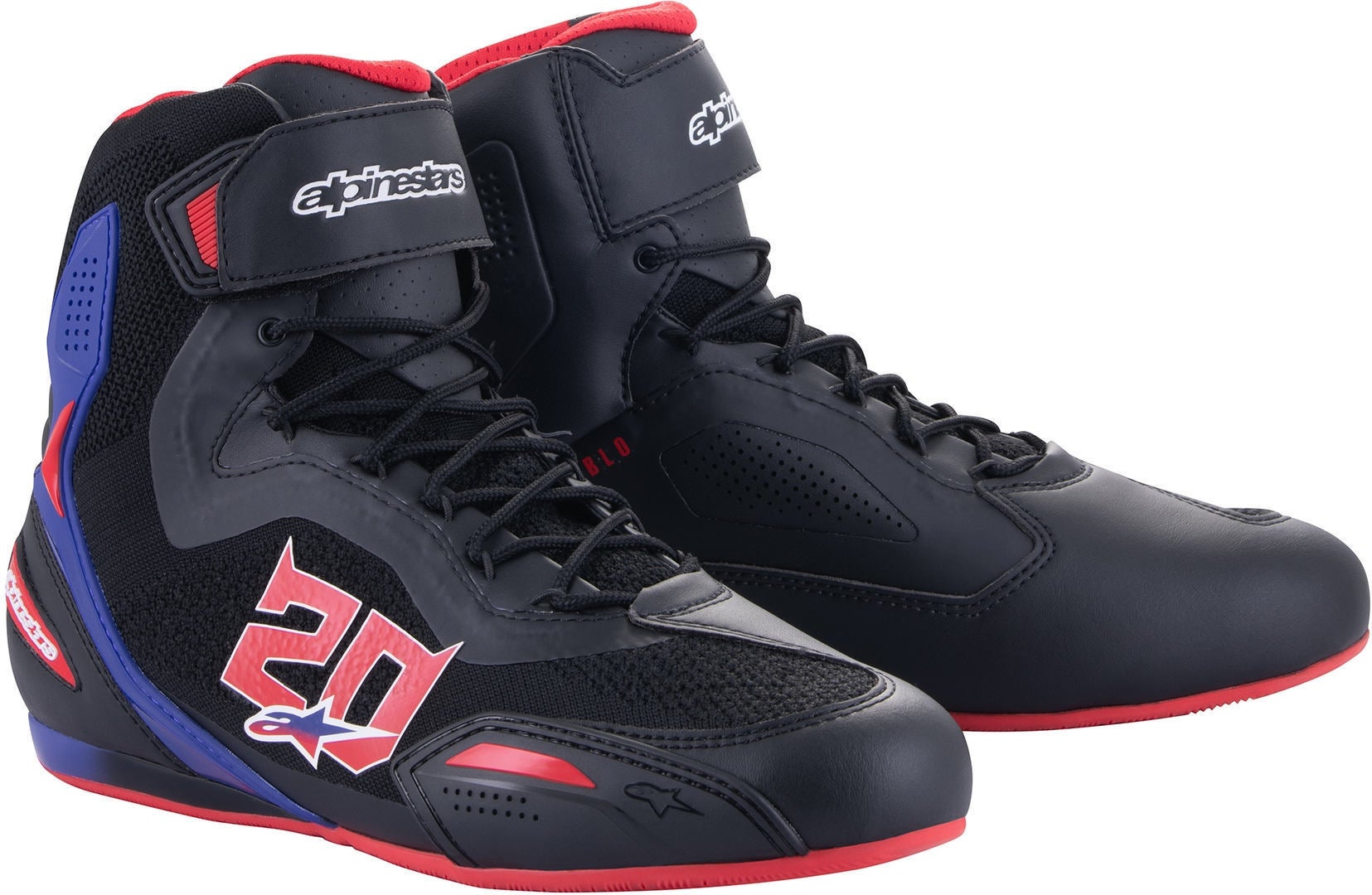 Alpinestars FQ20 Faster 3 Rideknit Motorcykel sko sort/rød/blå 14 Figur 3
