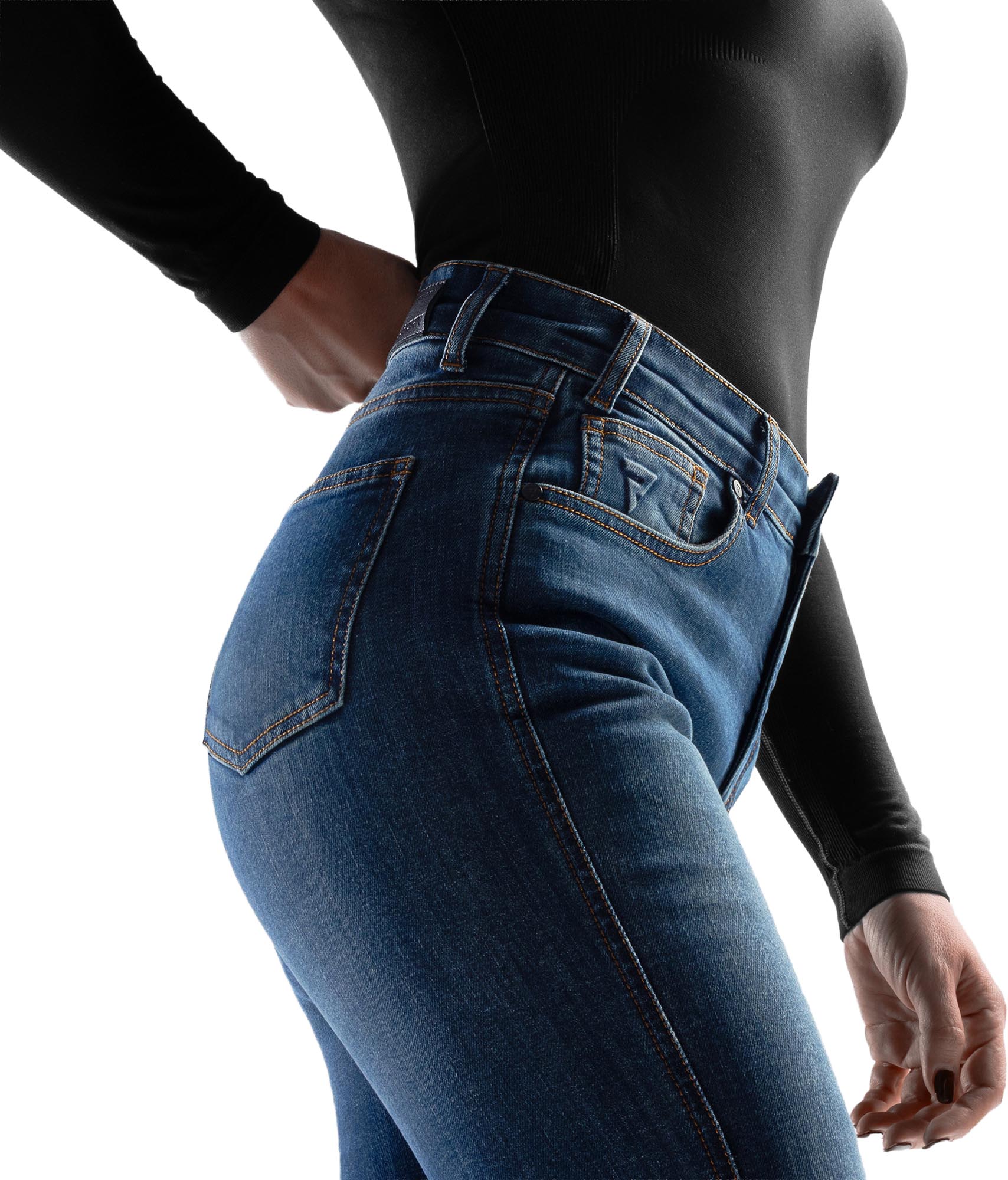 Rebelhorn Classic Damer motorcykeljeans Blå udvasket 44/30 Figur 4