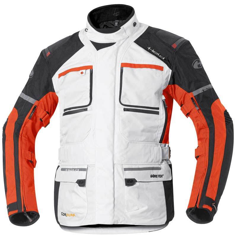 Held Carese II ladies and men motorcycle textile jacket grey/orange L Figure 1