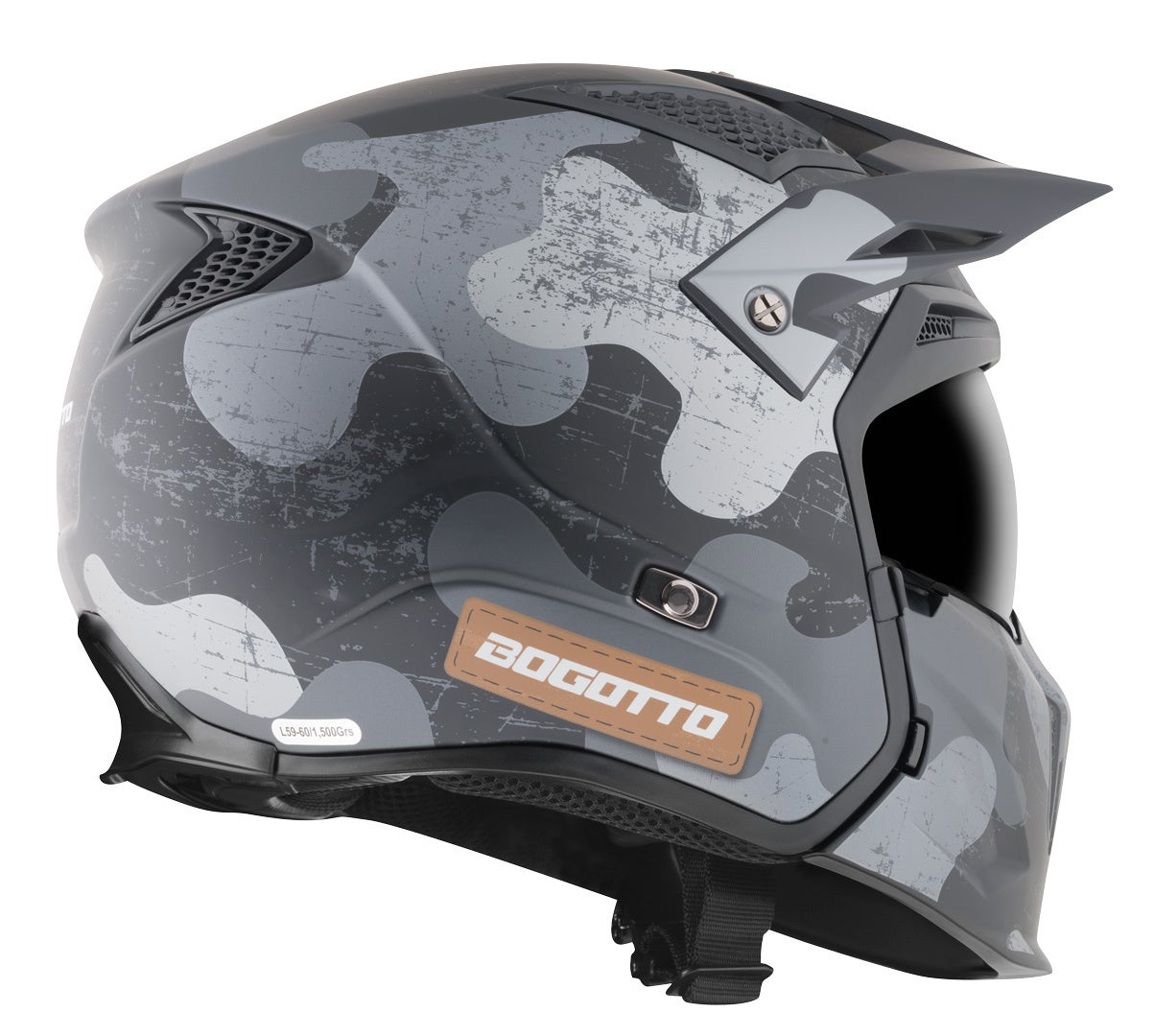 Bogotto Radic Camo Hjelm sort mat/grå L Figur 17