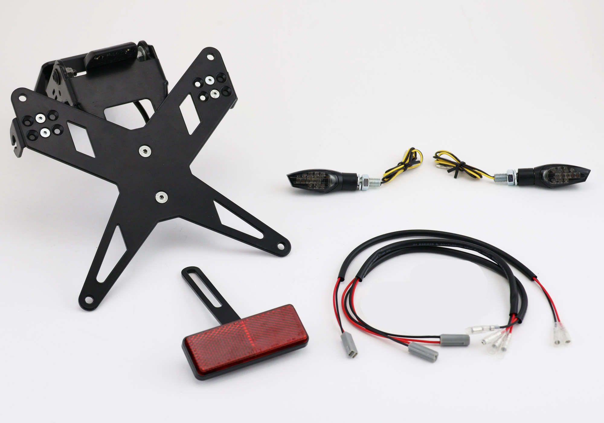 PROTECH-registreringsskylthållare plug and play komplett set med 2 LED-indikatorer, rostfritt stål/aluminium pulverlackerat svart Figur 1