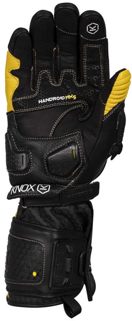 Knox Handroid MK5 Motorcycle Gloves black/white/yellow XL Figure 2