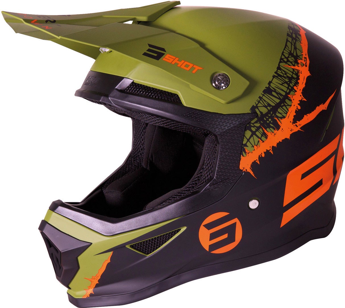 Shot Furious Storm Casque de motocross noir/vert/orange M (57/58) Figure 1