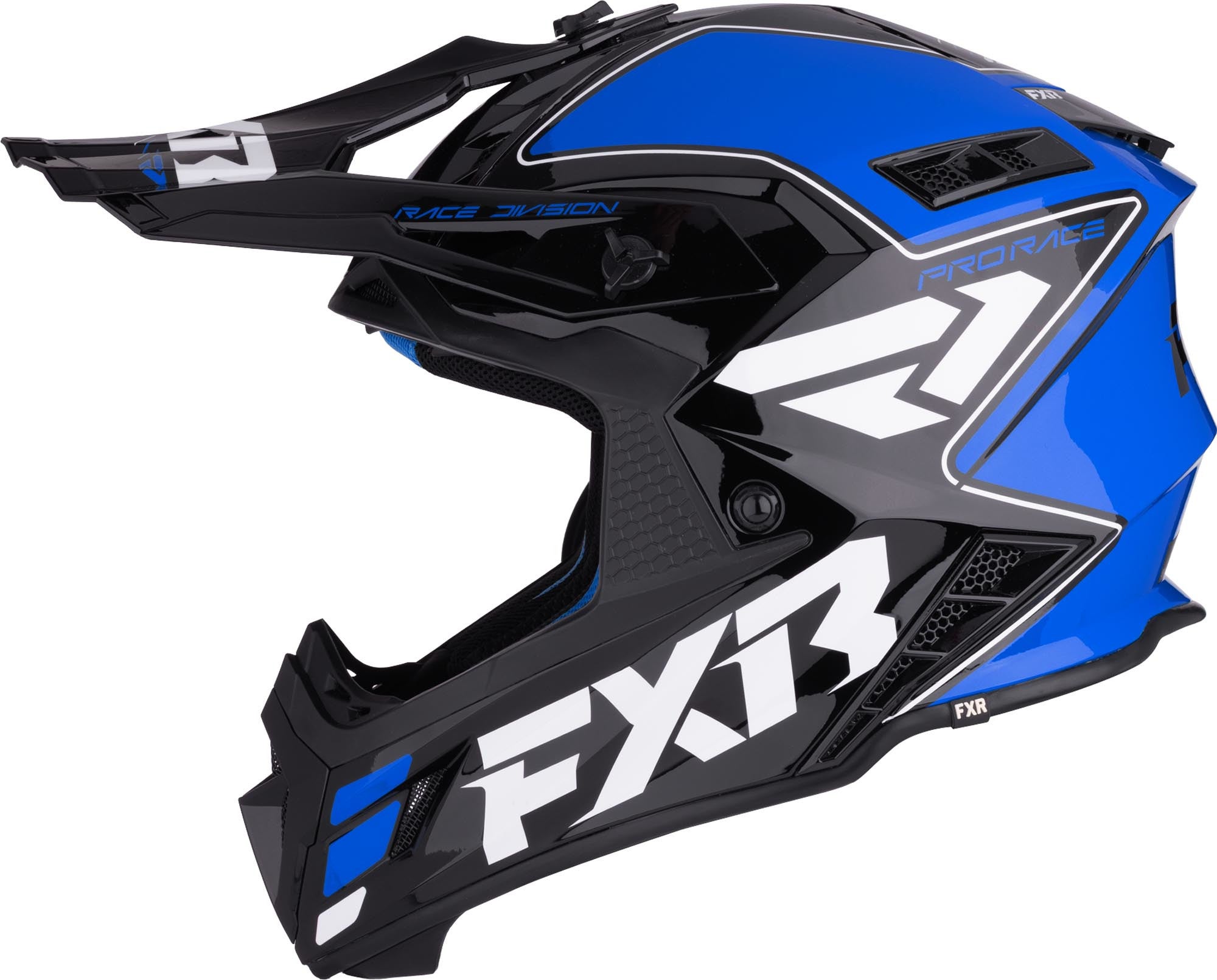 FXR Helium Logo Carbon Мотокрос каска черно/синьо/бяло S Фигура 4