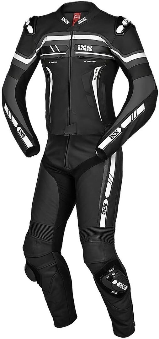IXS Sport RS-700 2.0 Two Piece Motorcycle Leather Suit black/grey/white Long 106 Figure 1