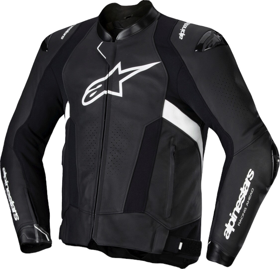 Alpinestars Missile V3 Motorcycle Leather Jacket black/white 46 Figure 1