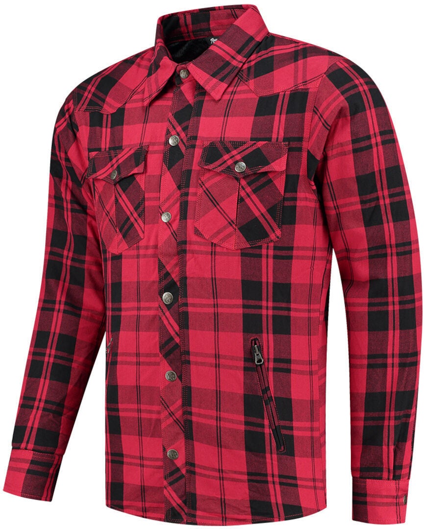 Rusty Stitches Neil Chemise de moto noir/rouge 3XL Figure 1