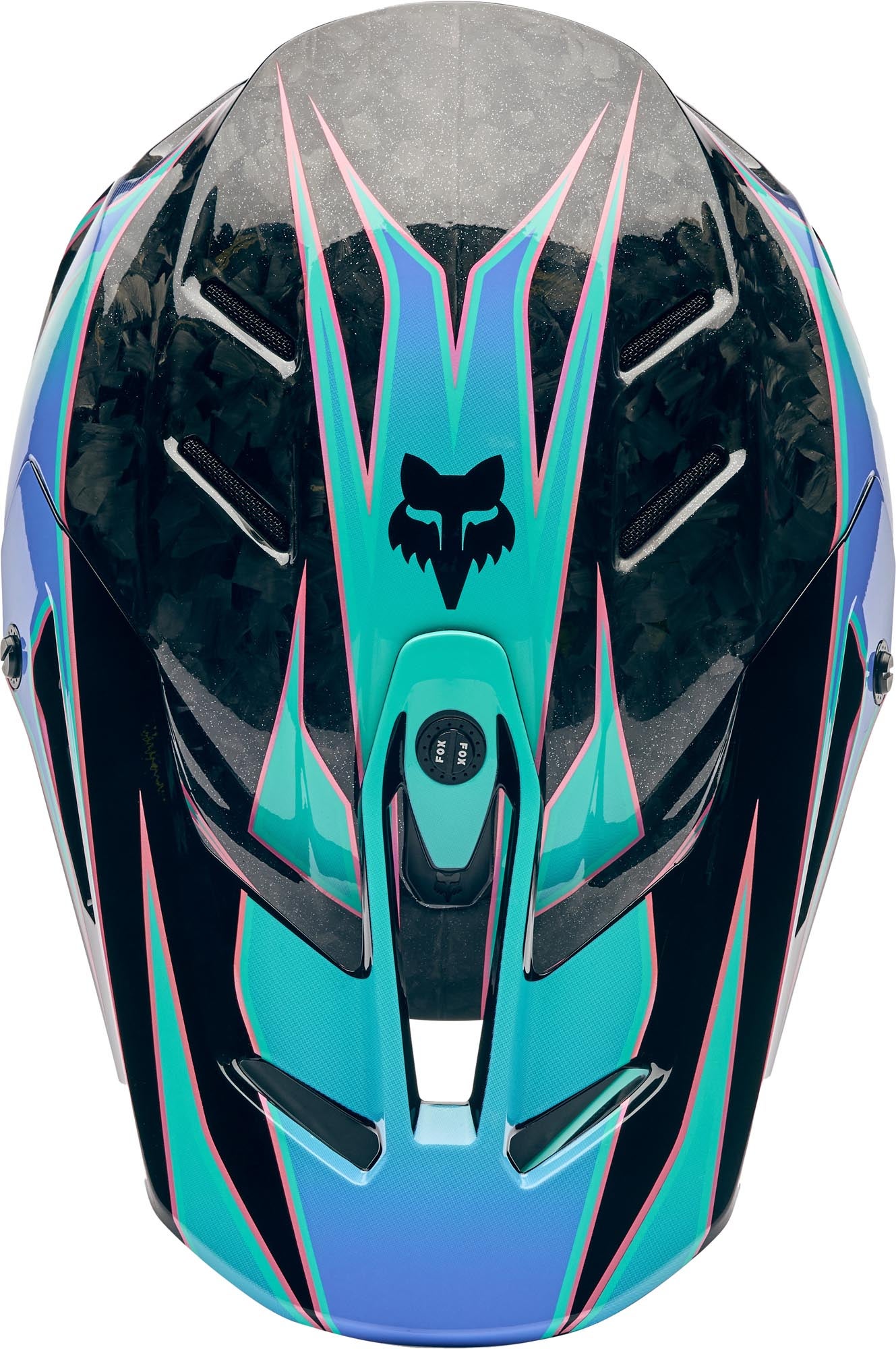 FOX V3 RS Canvas Casque de motocross noir/turquoise S (55/56) Figure 4