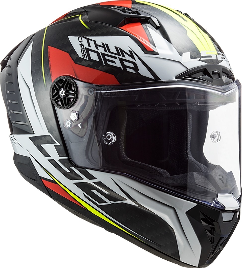 LS2 FF805 Thunder Chase Carbon Hjelm hvit/rød M (57/58) Figur 3