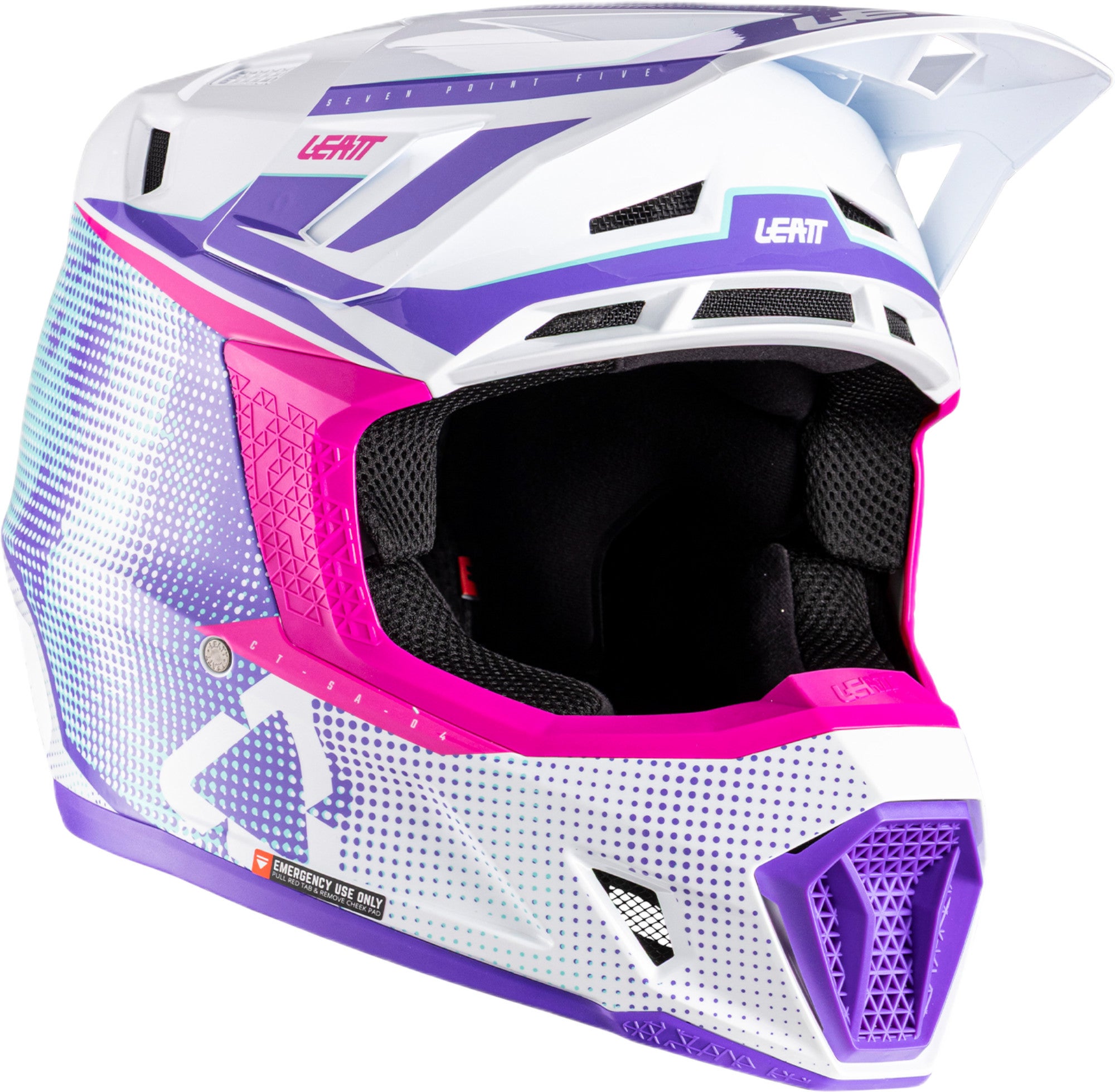 Leatt 7.5 V26 Motorcrosshelm met bril wit/roze/paars M (57/58) Figuur 2