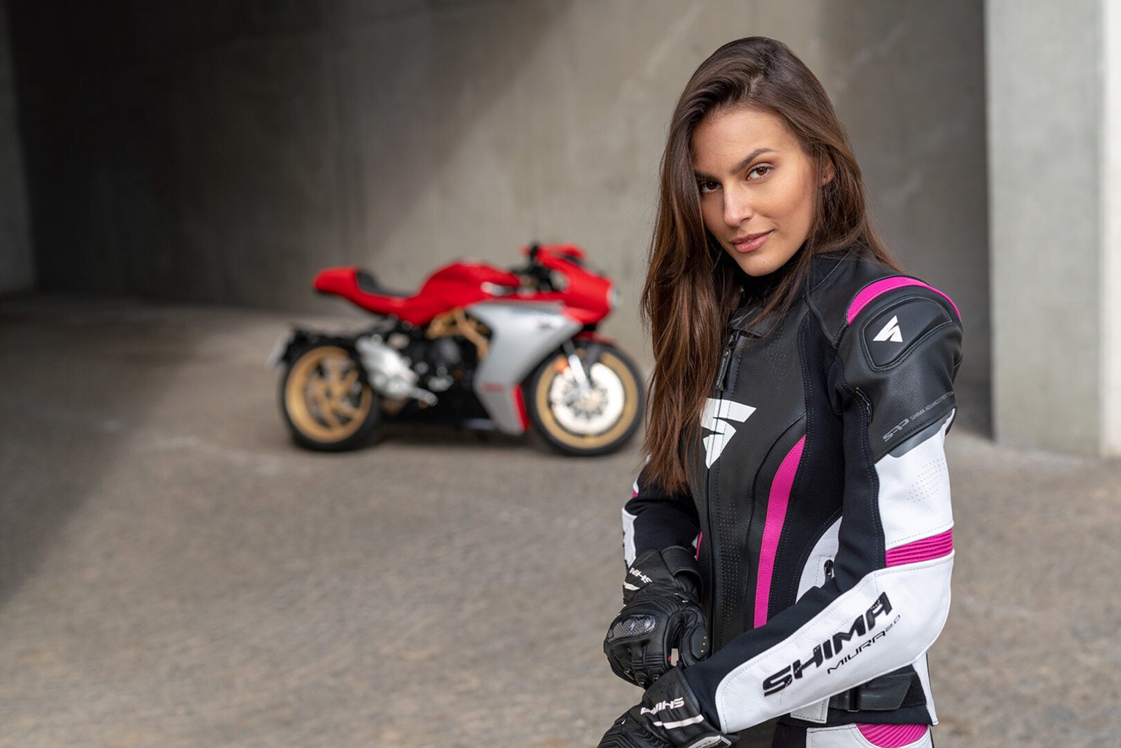 SHIMA Miura 2.0 Ladies Motorcycle Leather Jacket black/white/pink 40 Figure 5